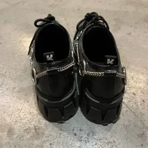 Koi Footwear Black Chain Loafers KOI Shenron Chain Black Loafers